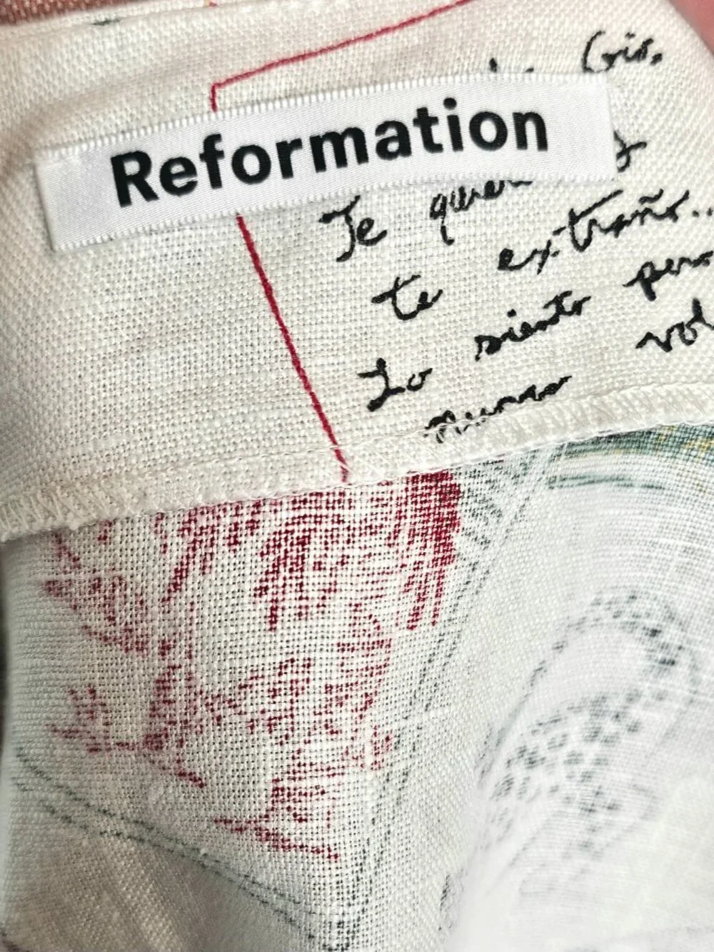 Reformation Postcards Linen Skirt Size 10 Baja California Print Mini Skirt - Picture 7 of 8